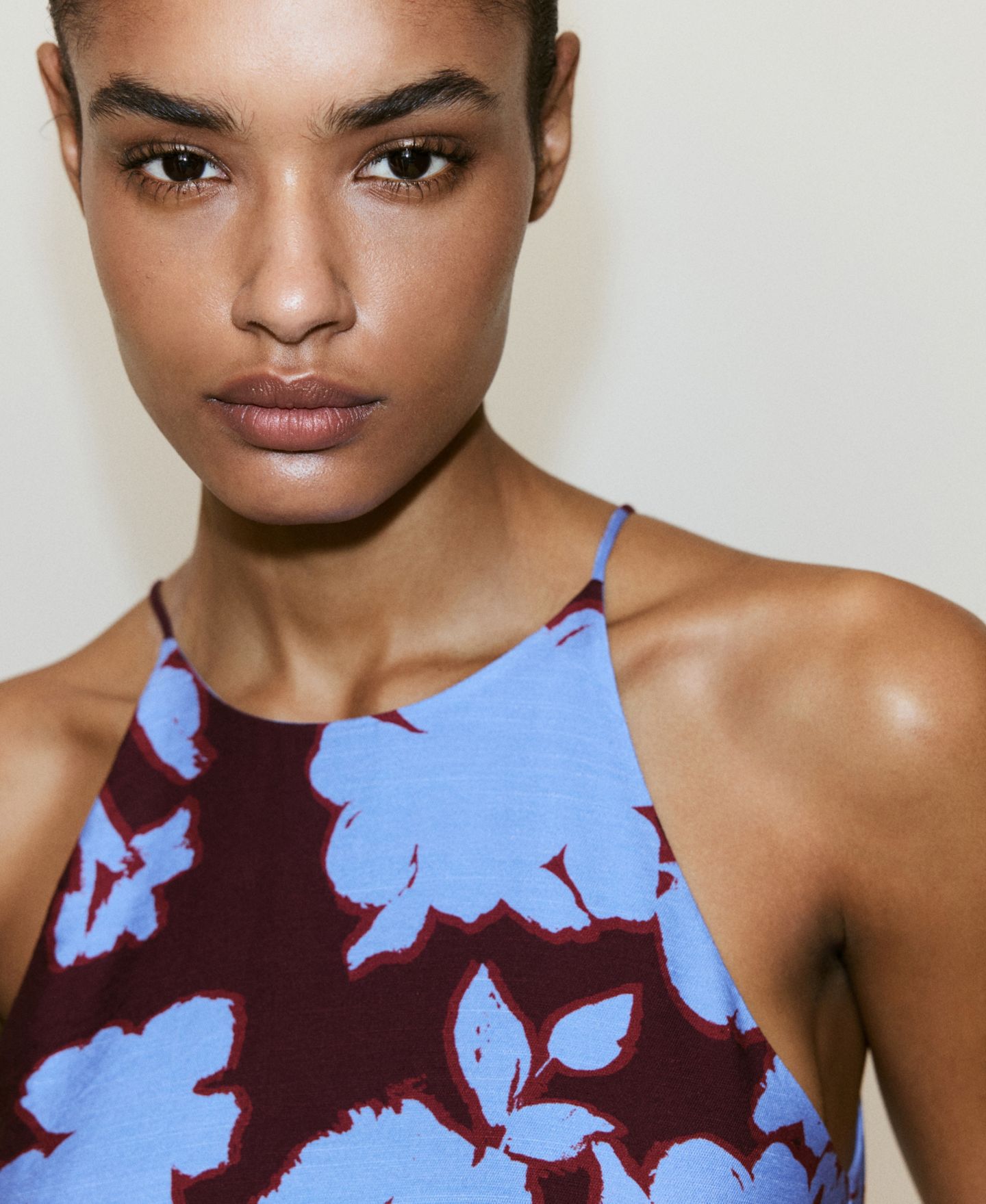 Женский комбинезон MANGO Floral-Print Wide-Leg Belted Jumpsuit, цвет: Синий — фото 4