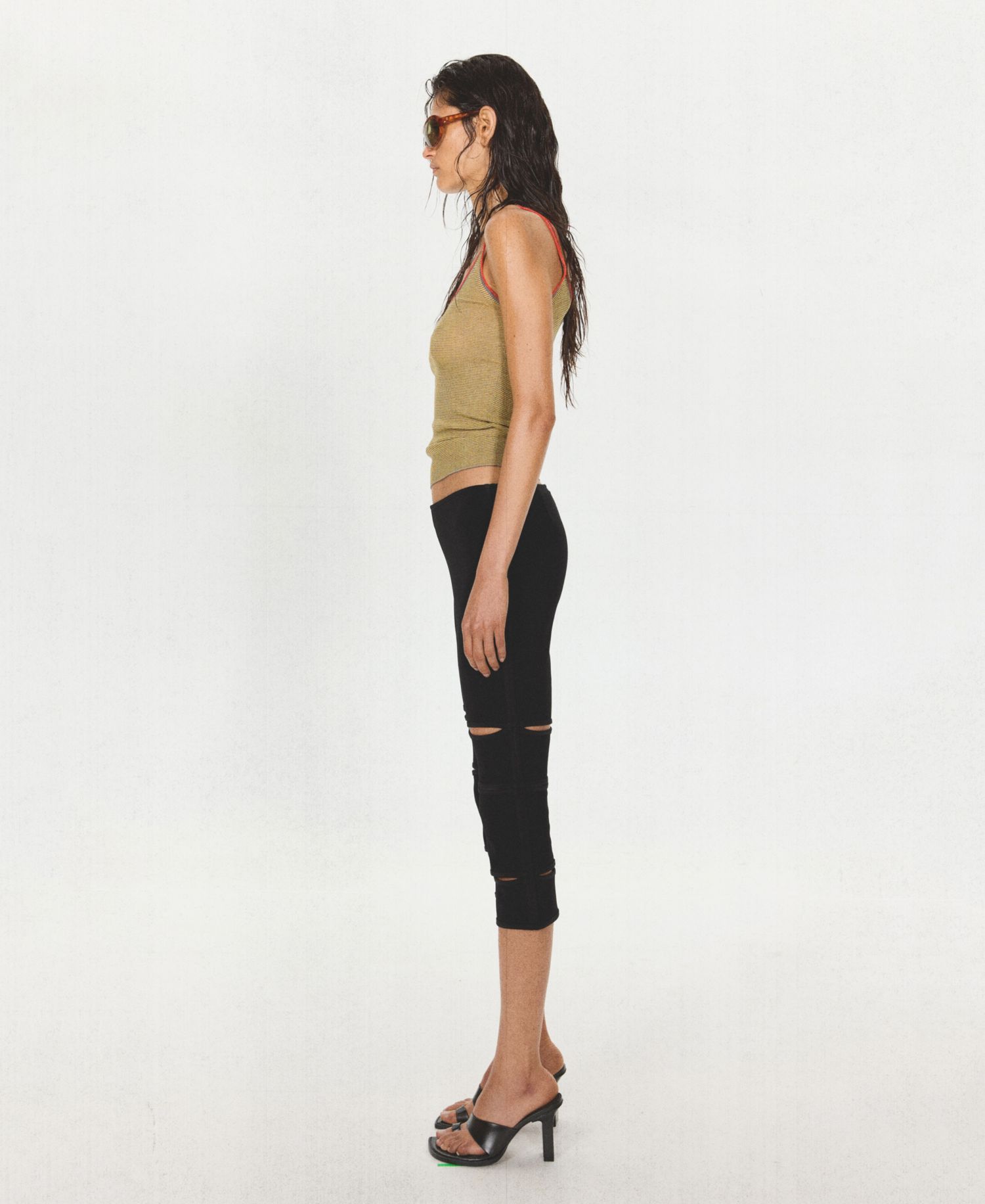 Women's High-Rise Cutout Capri Pants