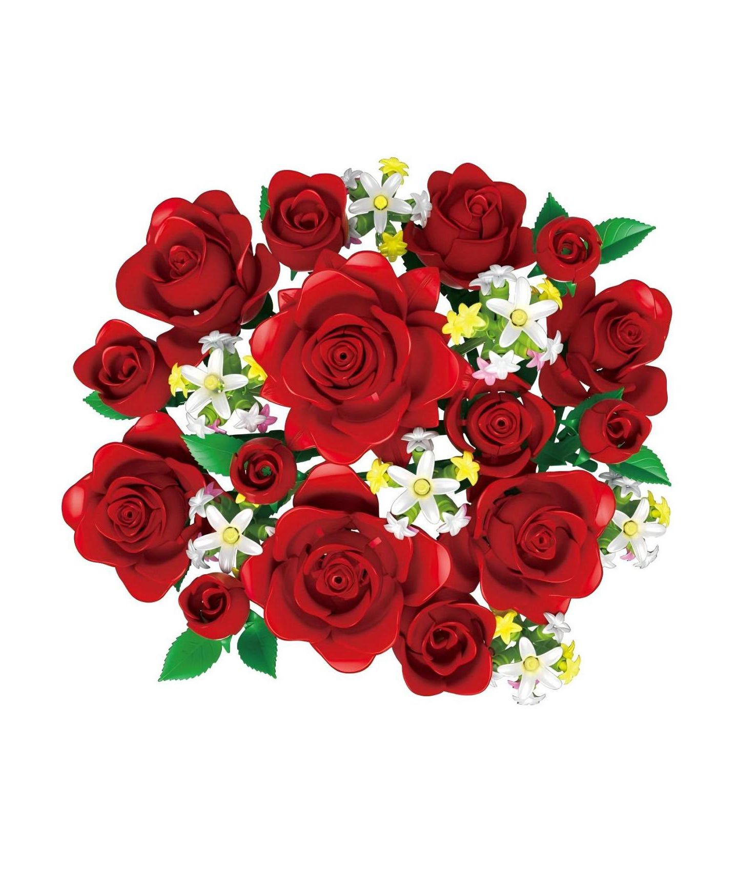 Детский конструктор Contixo BK09 Rose Bouquet Building Set, 789-Piece Red Rose Floral Brick Kit with Adjustable Stems, Romantic Home Décor Gift for Kids & Adults Ages 8+, цвет: Красный — фото 1