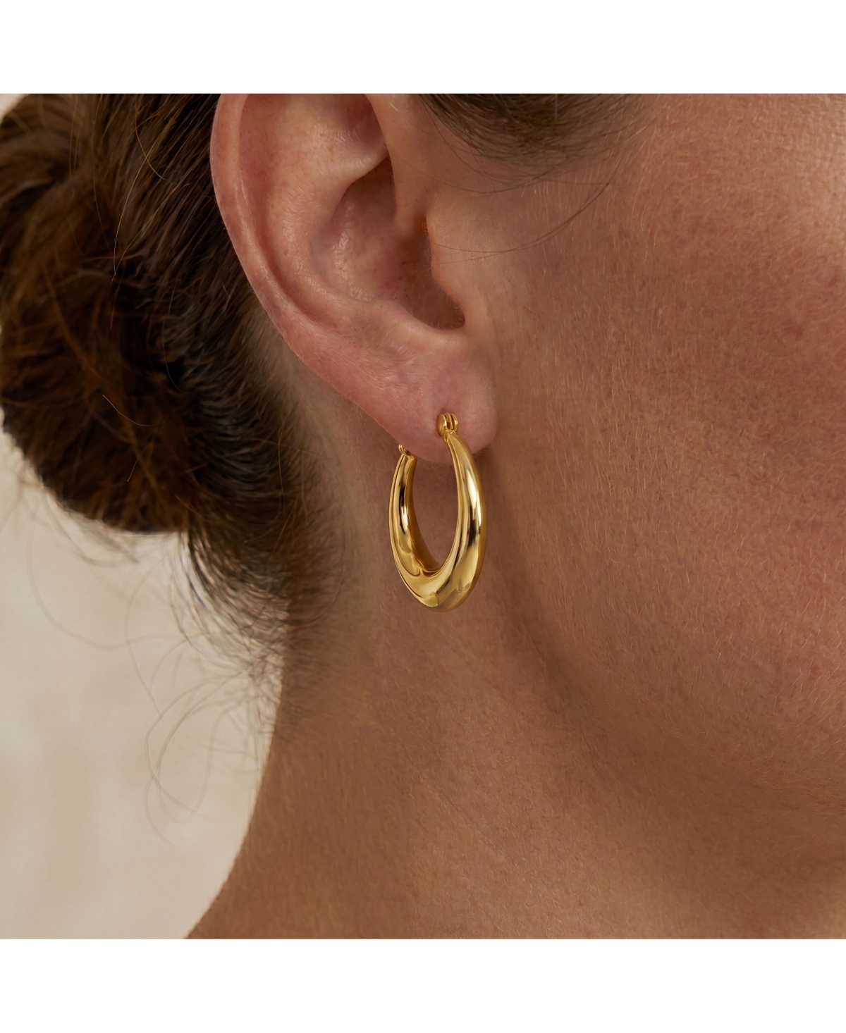 14K Gold Plated Large Hoop Earrings