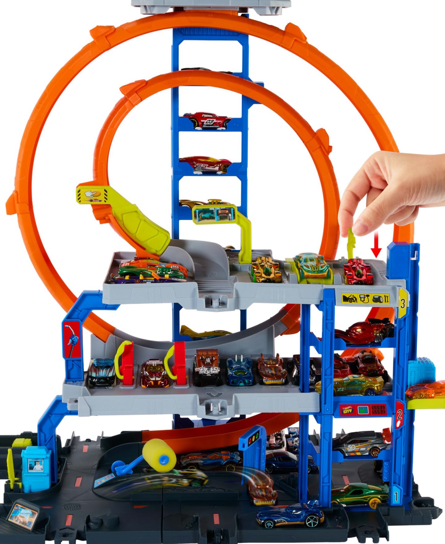 Детский игровой набор Hot Wheels Mega Loop Garage Playset — фото 3