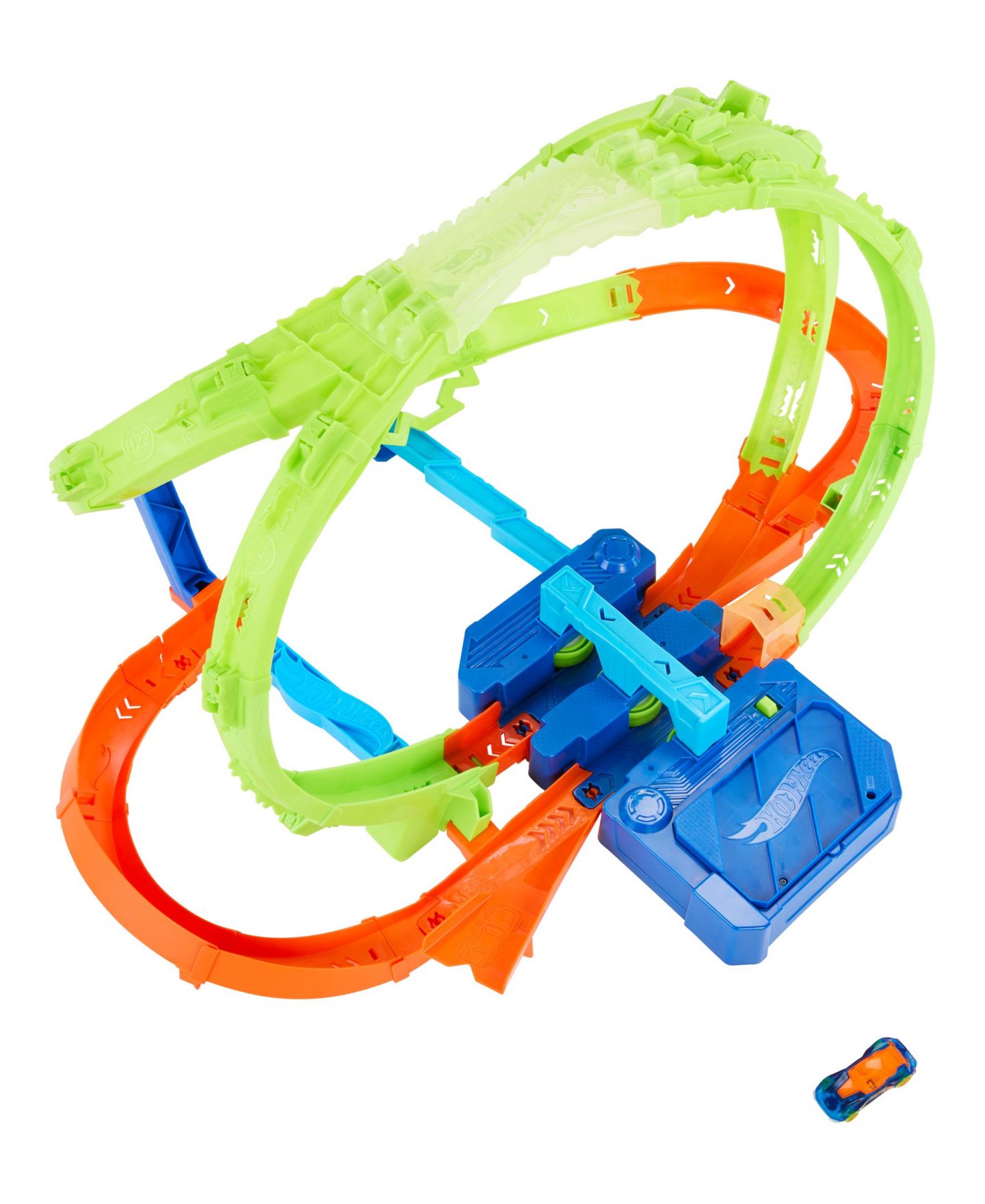 Детский игровой набор Hot Wheels 1:64 Scale Stunt Tracks Hypersphere Crash Dual-Loop Track Playset — фото 3