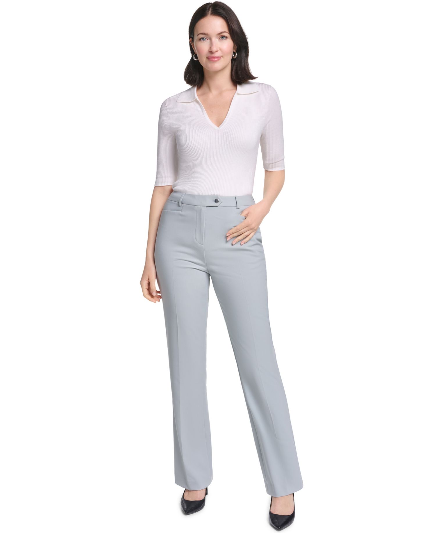 Women's High-Rise Straight-Leg Modern Fit Pants