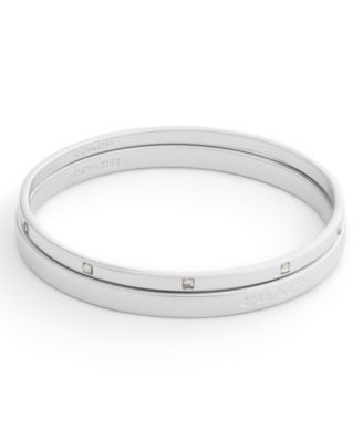 Faux-Stone Signature Logo Stone Duo Bangle Bracelet