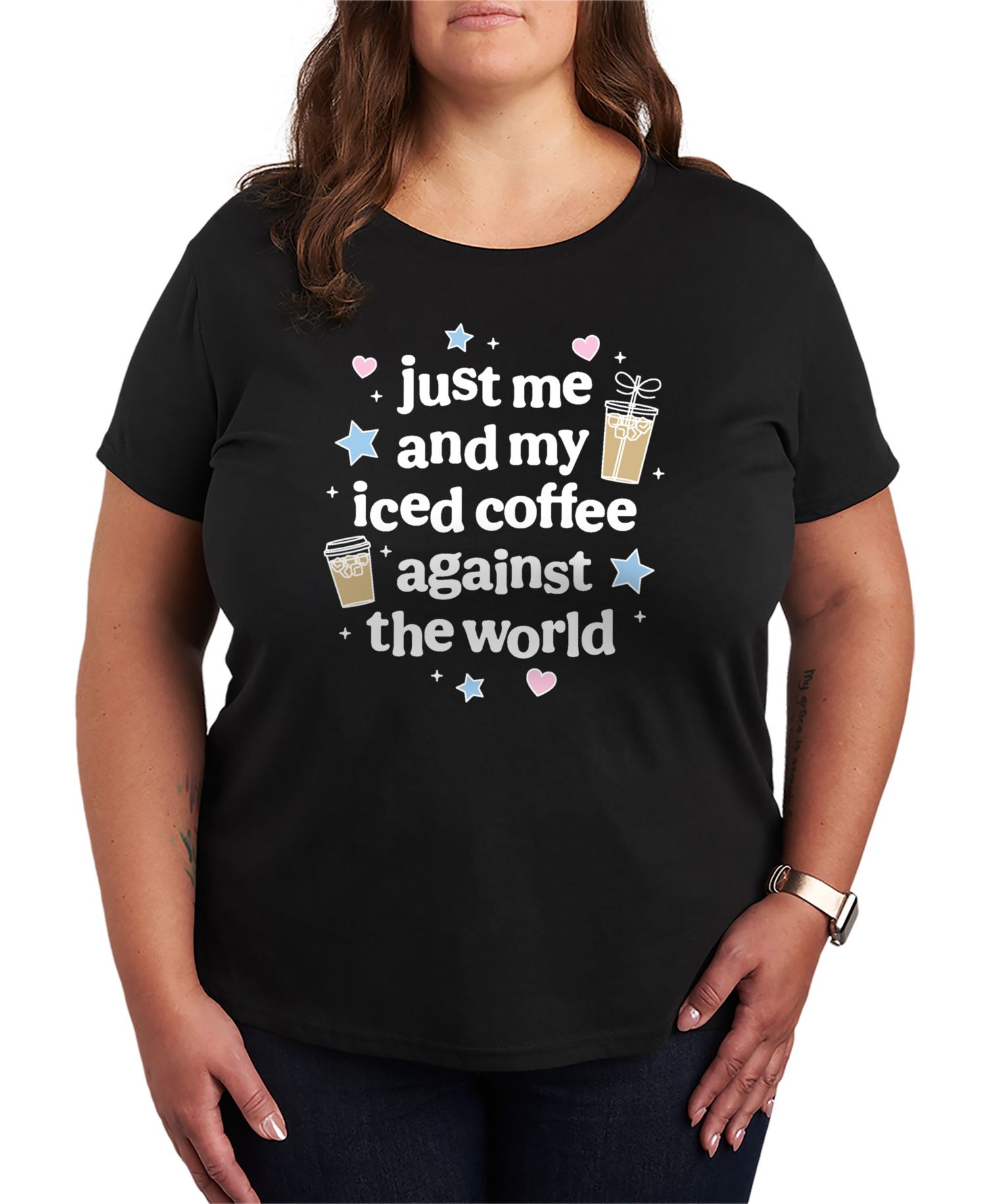 Juniors' Me and Iced Coffee Graphic Tee