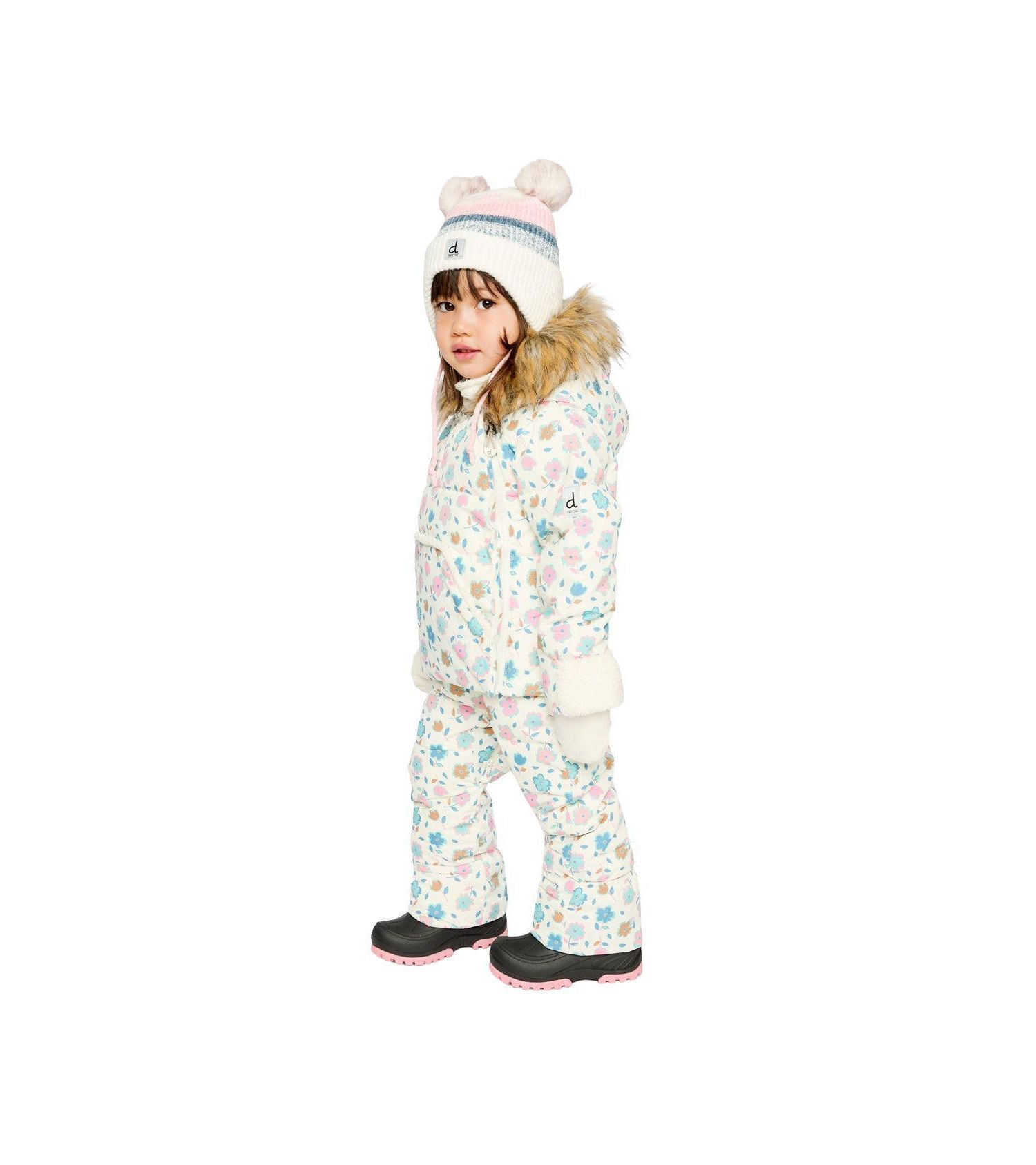 Baby Baby Girl 3M-24M Snug One Piece Snowsuit Adapted for Car Seats with Floral Print