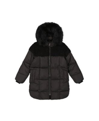 Little and Big Girl ( size 6 to 14 ) Long Winter Puffer Coat