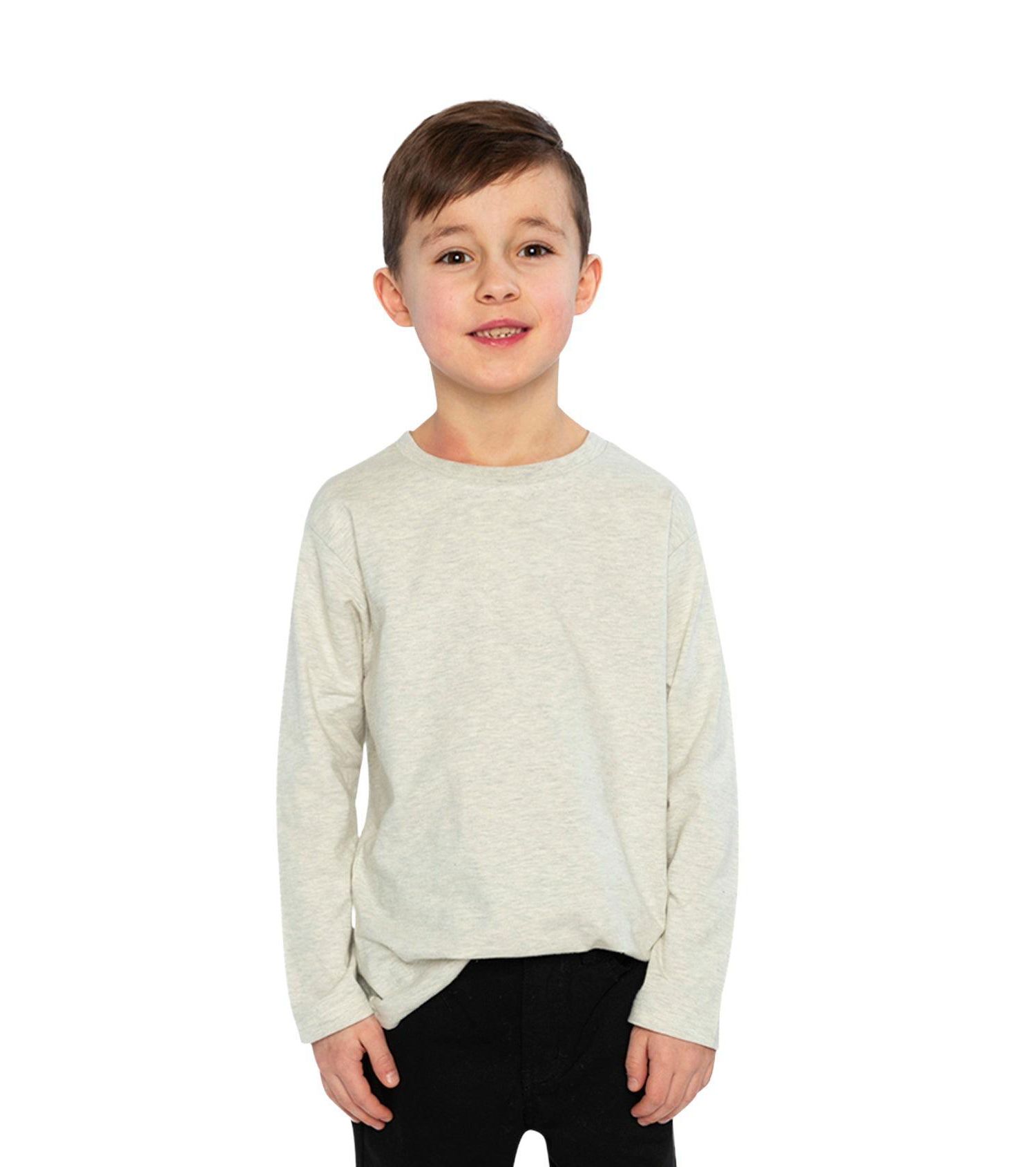 Little Boys (6-12) Cotton Long Sleeve T-Shirt Heather