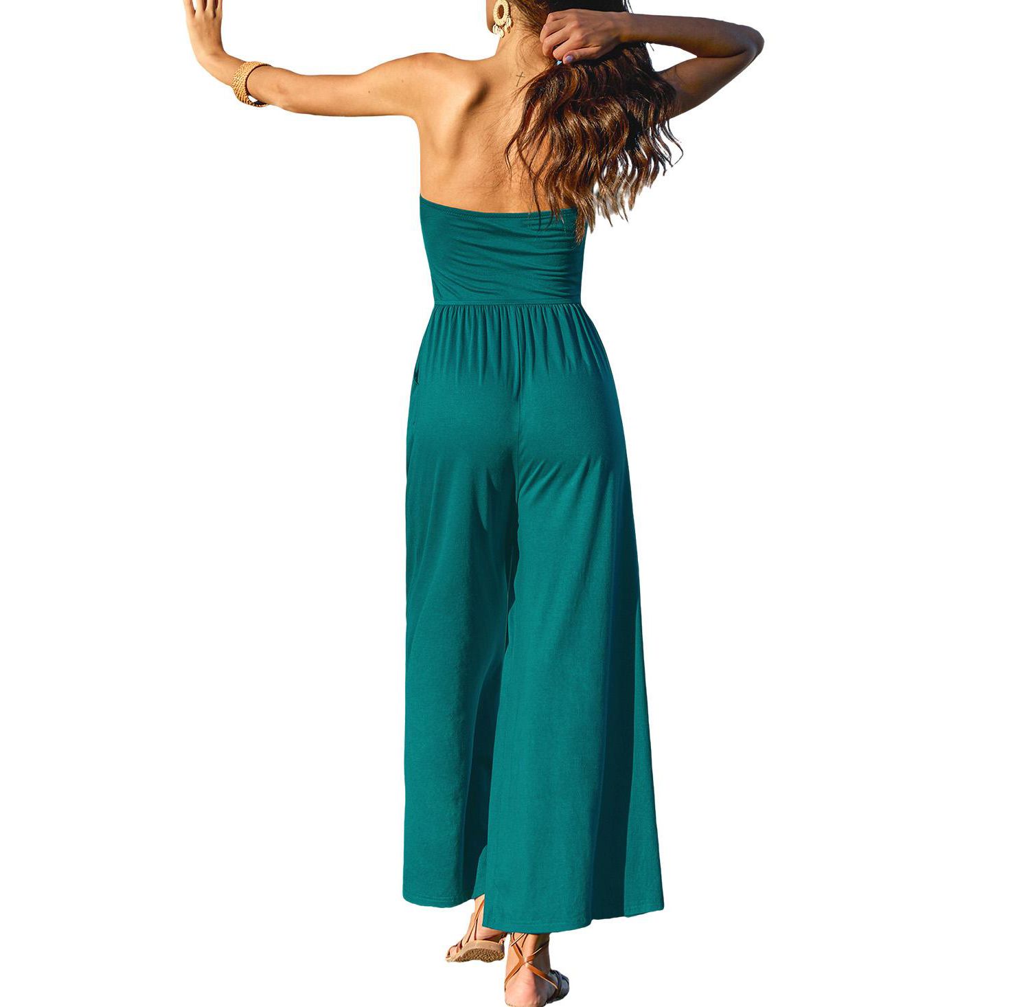 Women's Dance Wide-Leg Strapless Jumpsuit