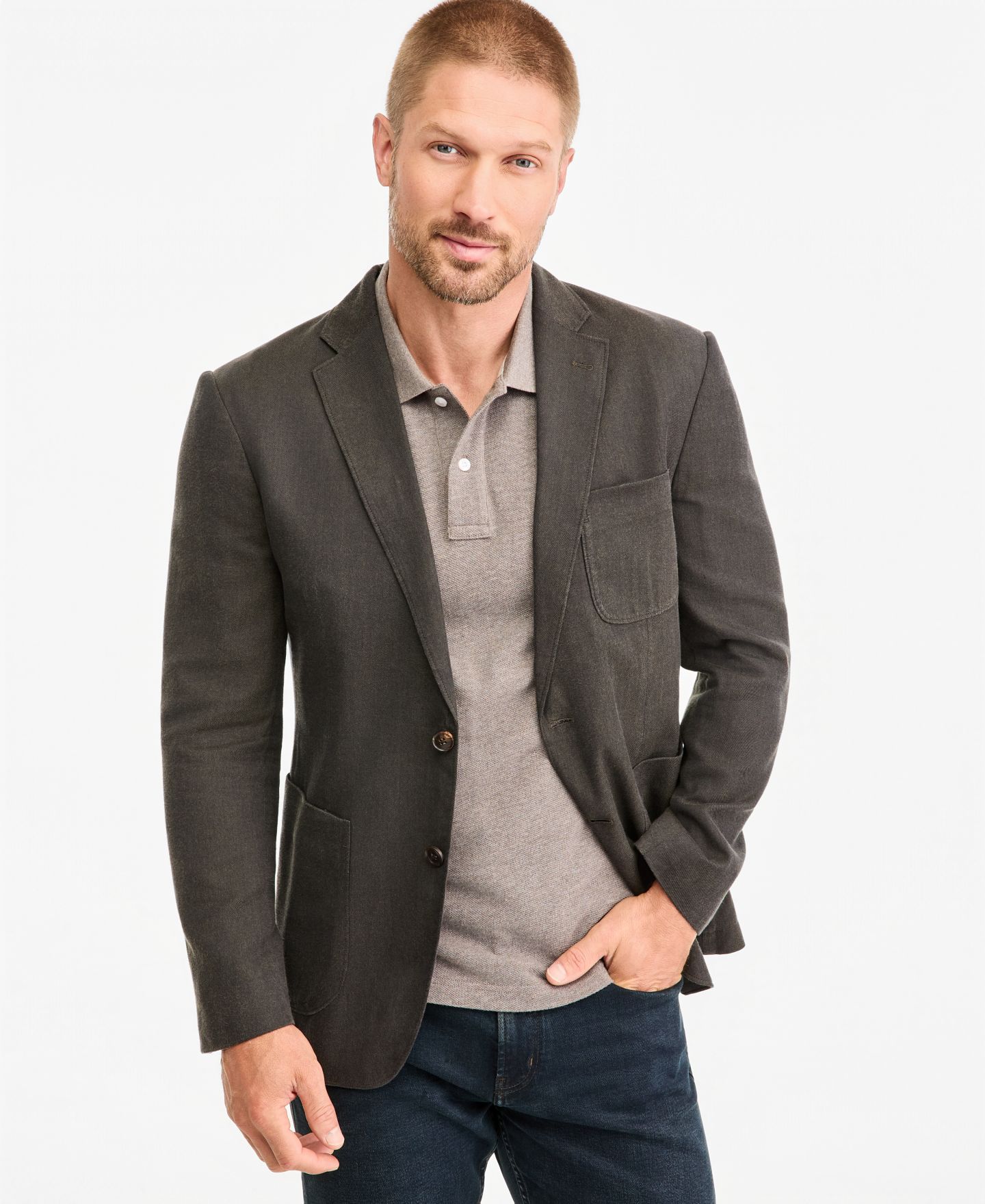 Мужской пиджак Rodd & Gunn Deveron Blazer, Gunn Polo & Linden Jeans, цвет: Синий / Чёрный — фото 2