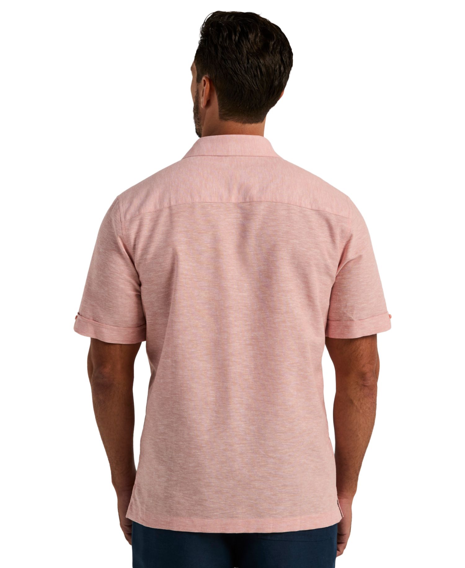 Men's Linen Blend Floral Embroidered Shirt