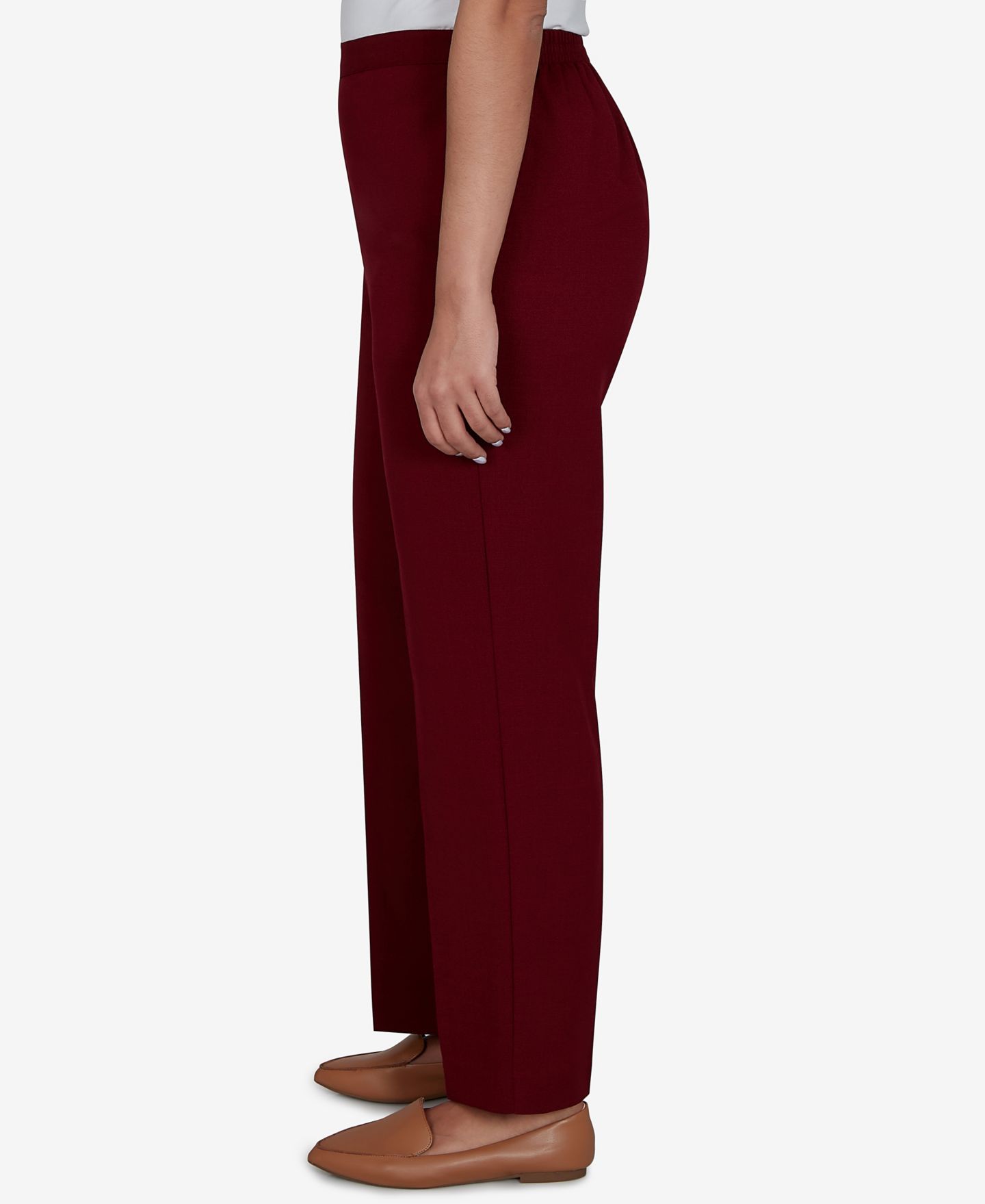 Женские брюки Alfred Dunner Petite Union Square Textured Pull-On Straight, цвет: Клюквенный — фото 4