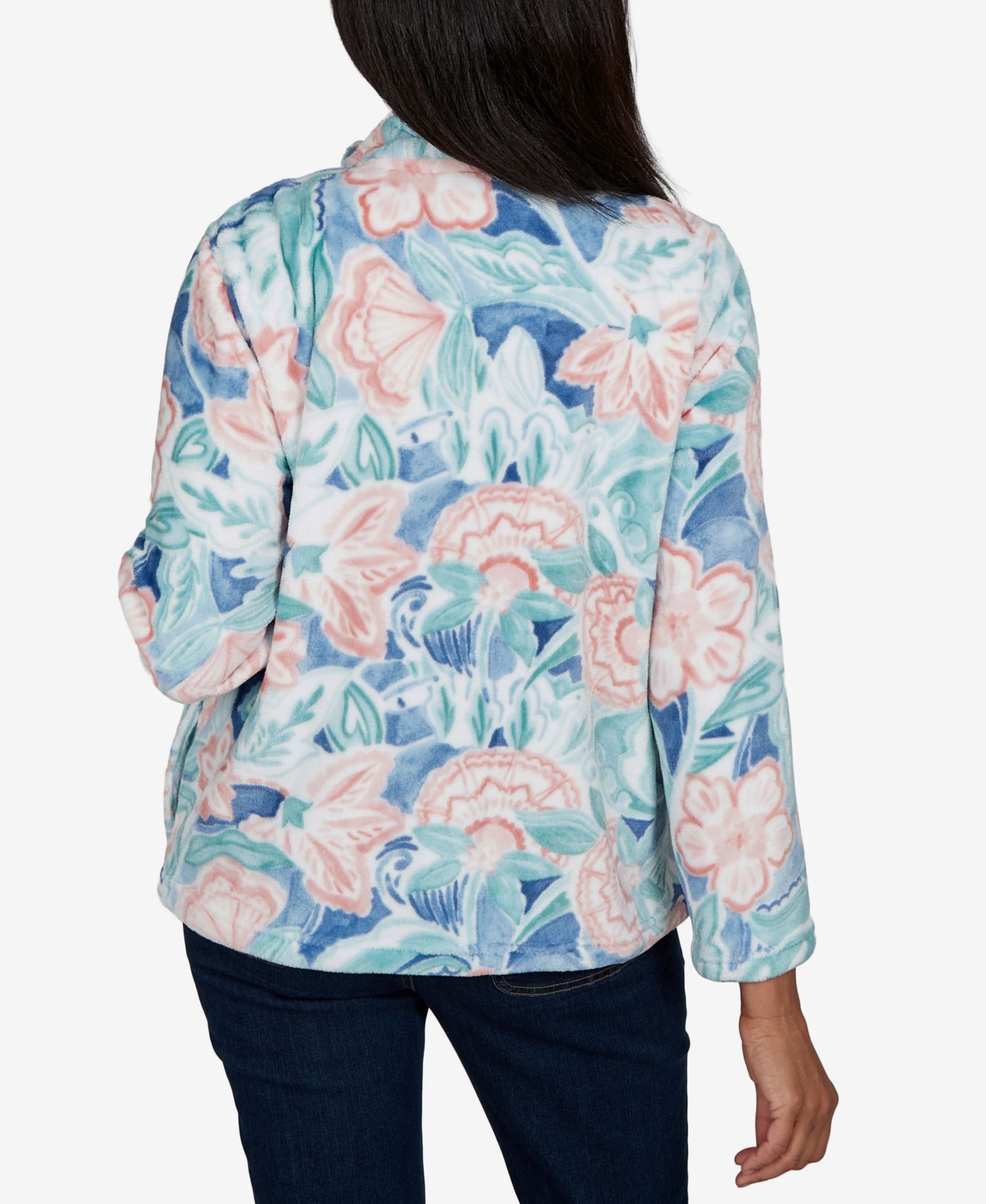 Petite Floral Fleece Jacket