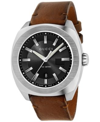 Gucci - Men's Swiss GG2570 Brown Toscano Leather Strap Watch 44mmm YA142207