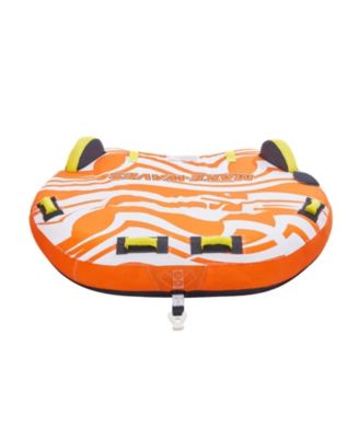 Inflatable Towable Tube for Boating, 1-2 Riders Water Sports Tube with Fins, 340 lbs Capacity