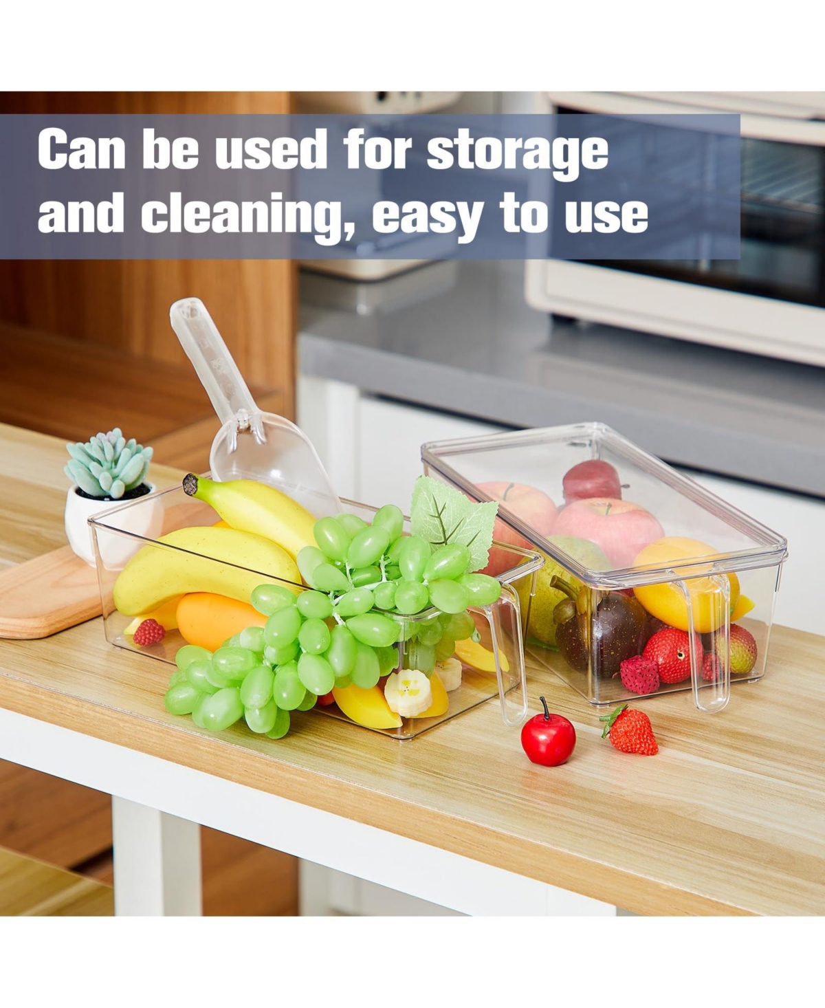 Piscifun Lidded Plastic Ice Storage Bin With Scoop Stackable Multi Purpose Food Container
