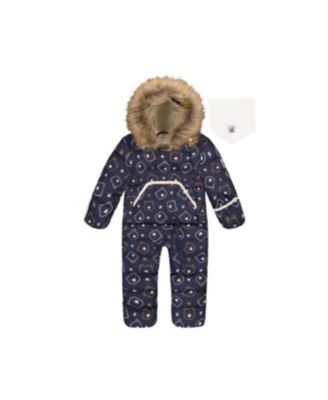 Baby Girl 3M TO 24M Snug One Piece Snowsuit Adapted for Car Seats Printed Teddy Bears