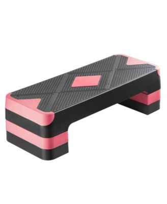 Aerobic Exercise Step Platform, 28-Inch Adjustable Fitness Stepper with 4 Risers