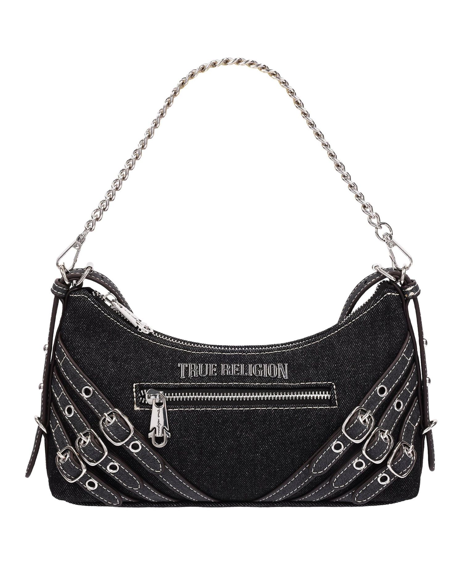Women's Triple Straps Denim Shoulder Bag