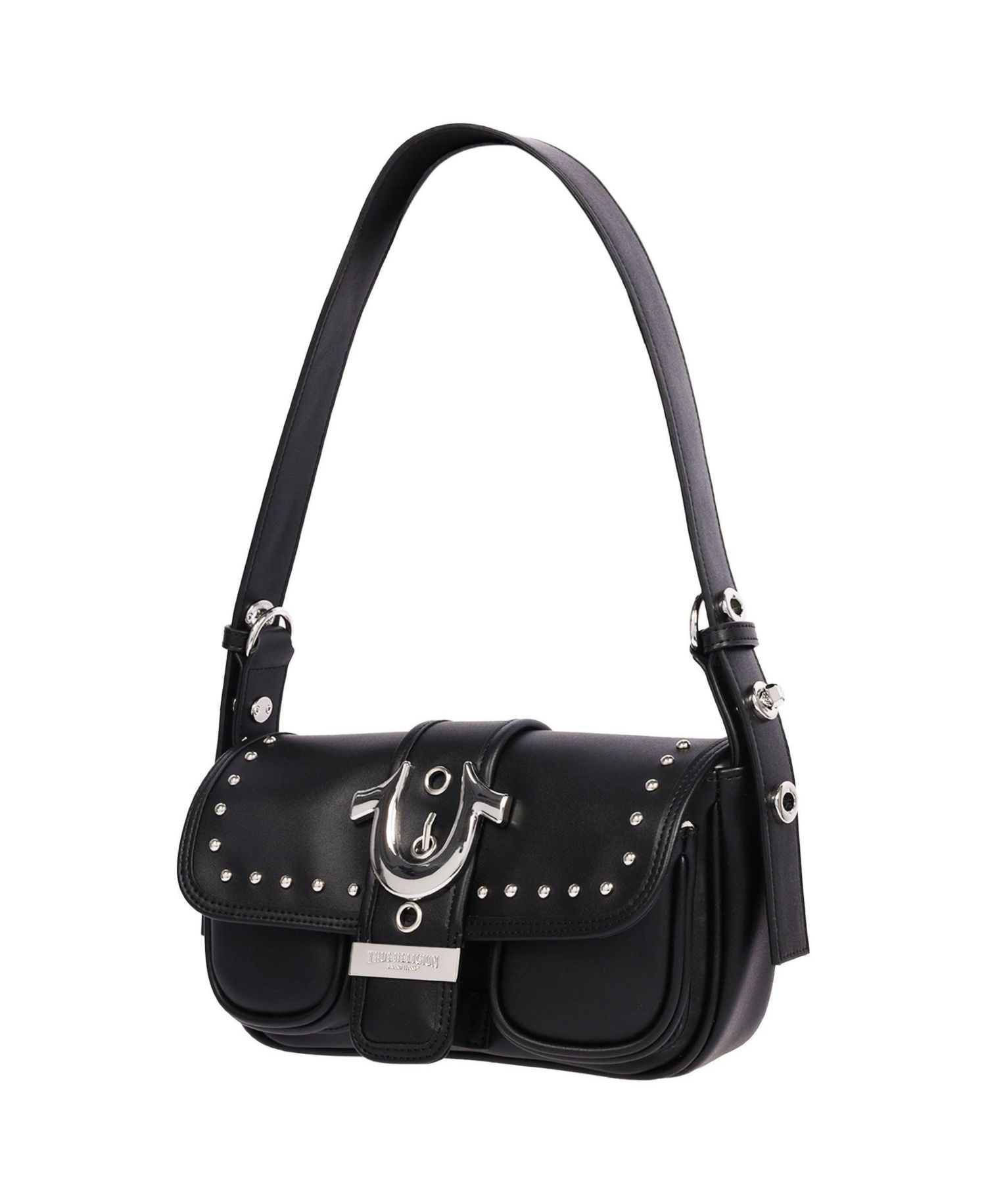 Women's Smooth Moto Studded Shoulder Bag