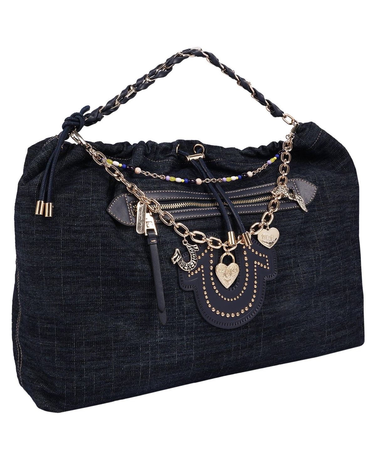 True Religion Women's Vintage Chain Denim Hobo Bag