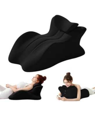 Memory Foam Wedge Pillow 27 Degree Angled Contoured Bed Support Cushion With Removable Cover