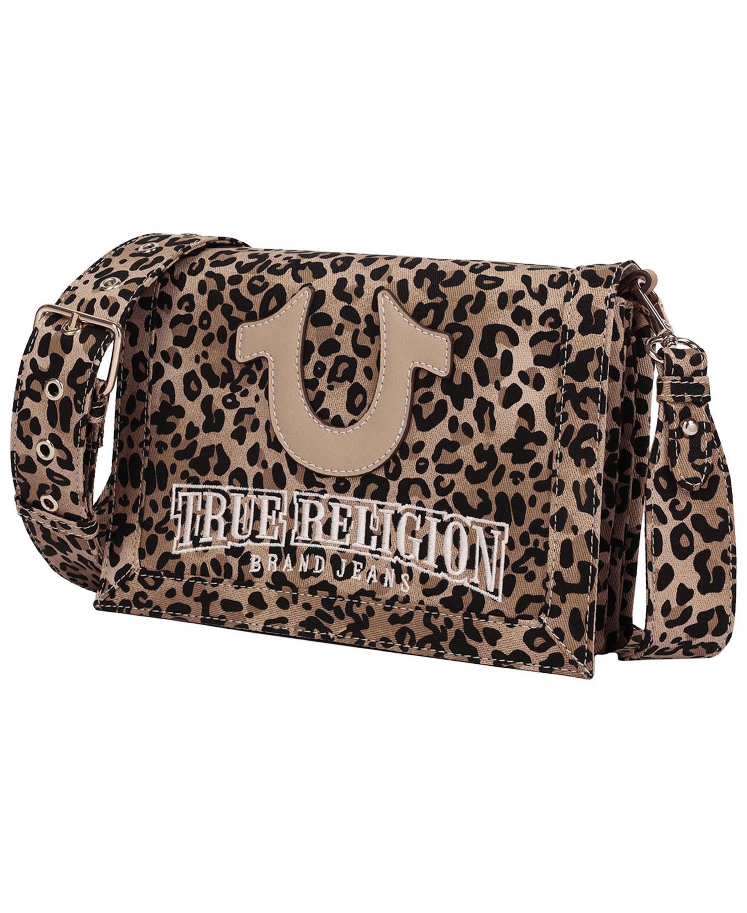 Women's Bling Logo Leopard Messenger Bag