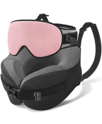 360 Memory Foam Travel Neck Pillow With 3D Contoured Eye Mask Adjustable Support For Long Flights
