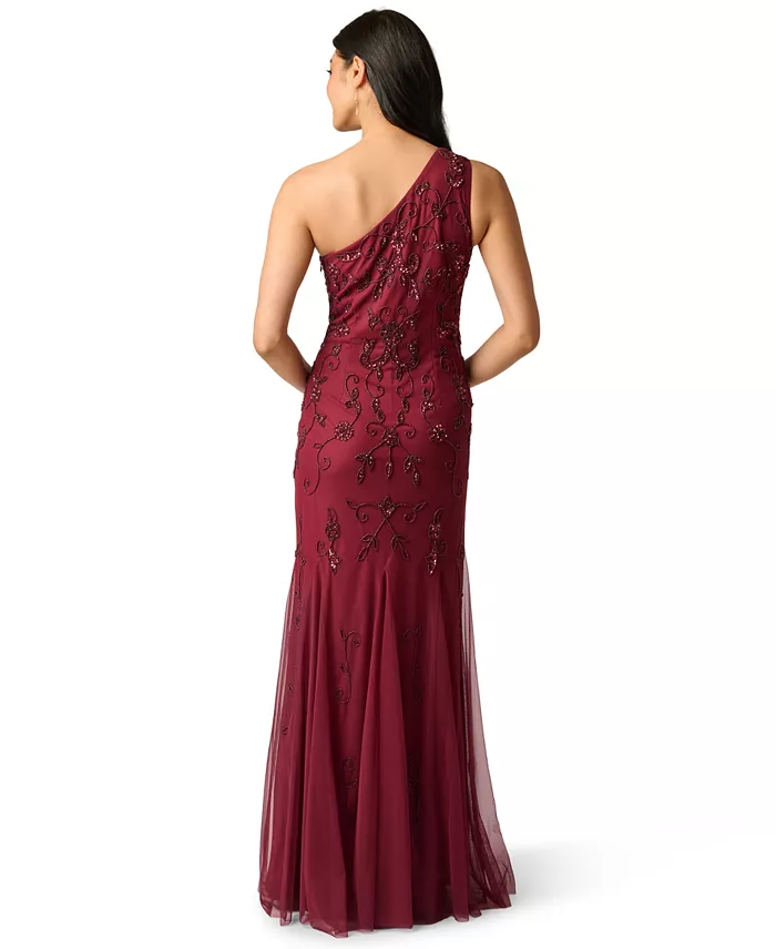 Women's One-Shoulder Beaded Gown - thumbnail 5