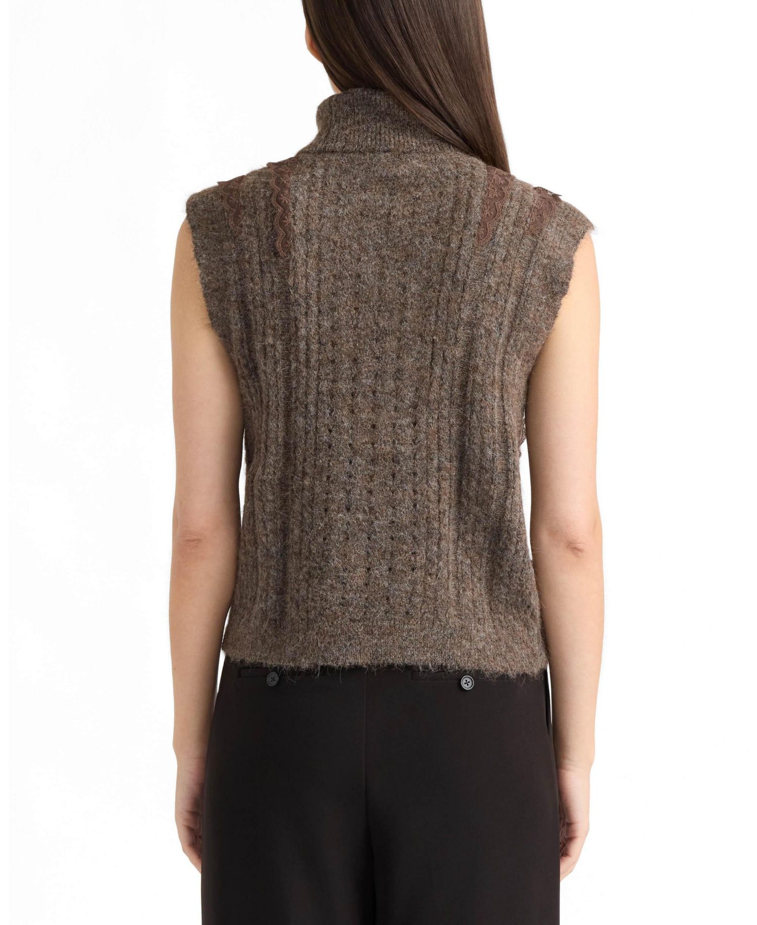 Women’s Sleeveless Turtleneck Sweater Top