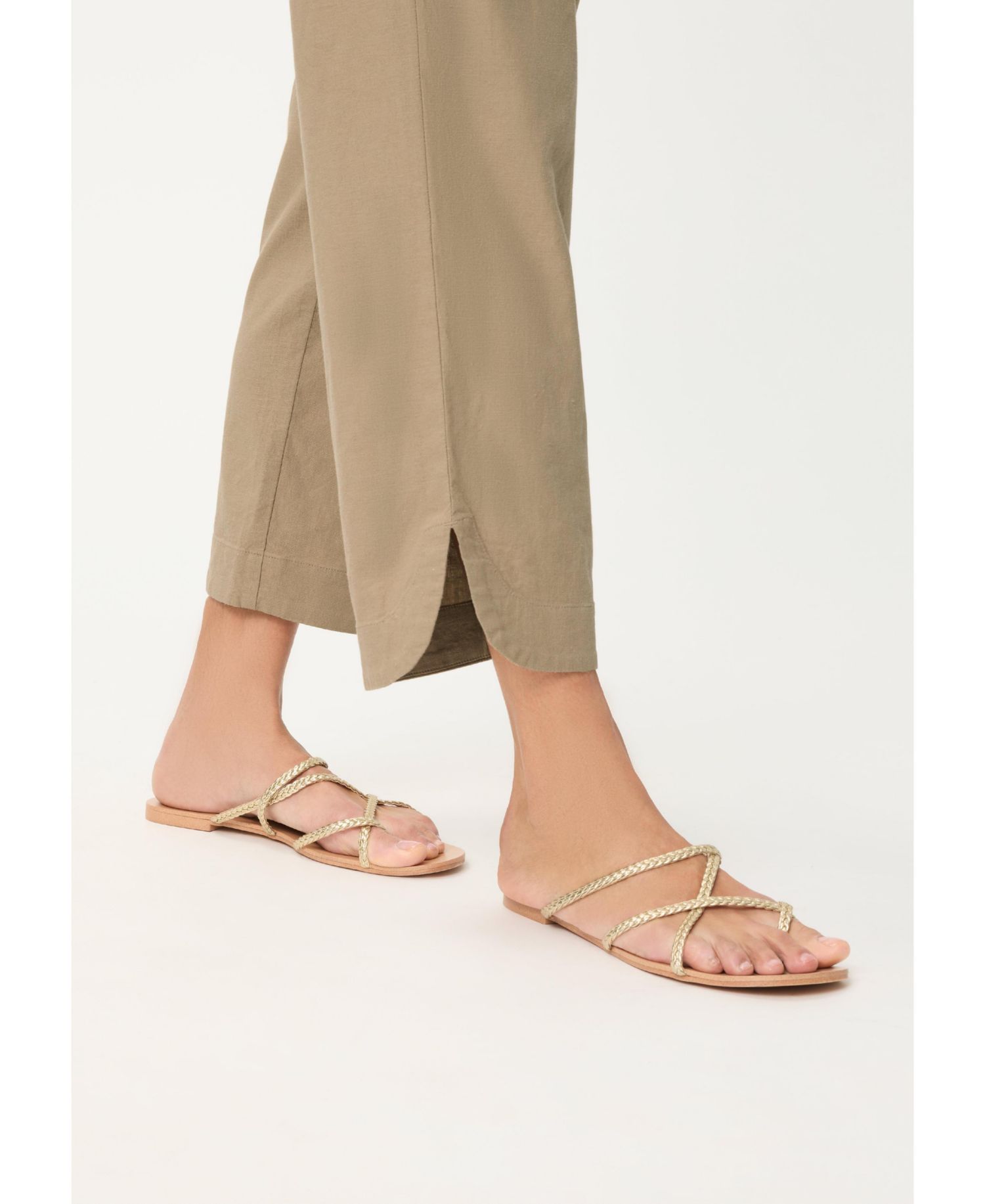 Women's Linen-Cotton Drawstring Cropped Pant