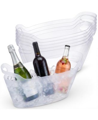 6 Pack Plastic Ice Buckets With Handles Portable Drink Chiller For Parties Weddings BBQs