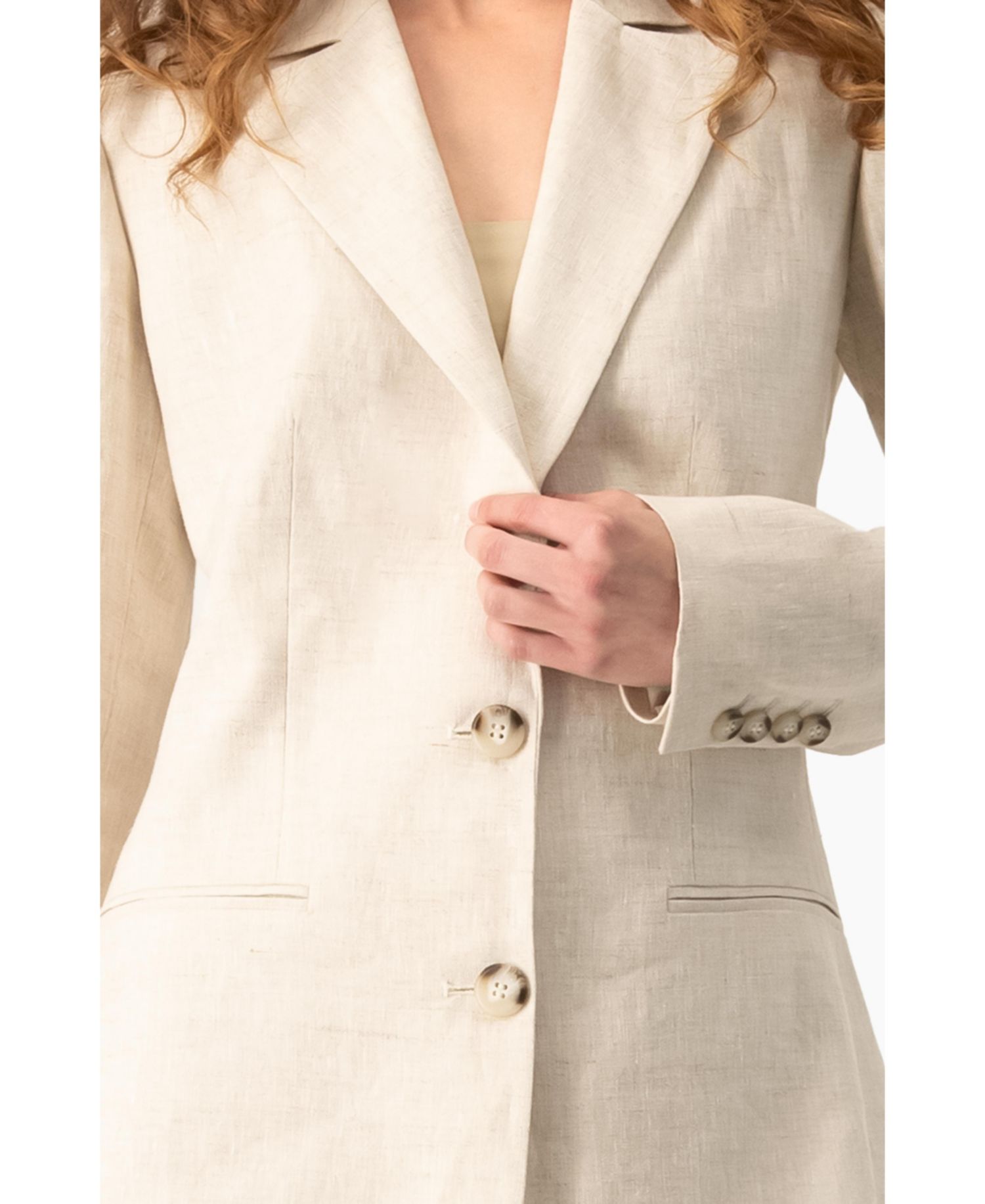 Women's Tailored Linen Two-Button Blazer