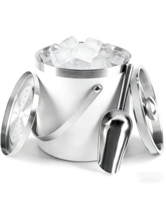 3 Liter Double Wall Stainless Steel Ice Bucket With Scoop Lid For Cocktail Bar Parties Camping