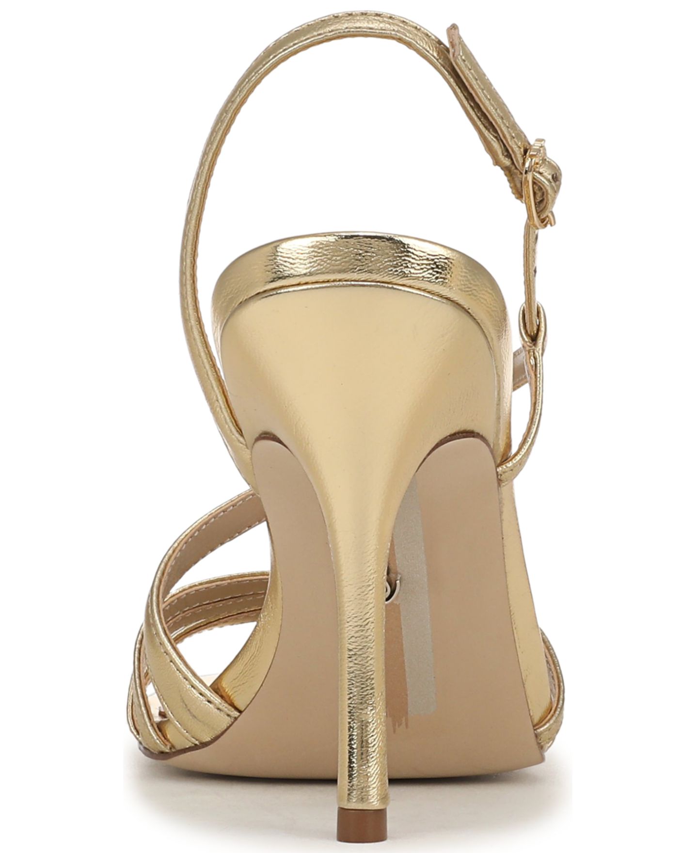 Женские сандалии Sam Edelman Charli Strappy, цвет: Янтарный золотой кожаный — фото 3