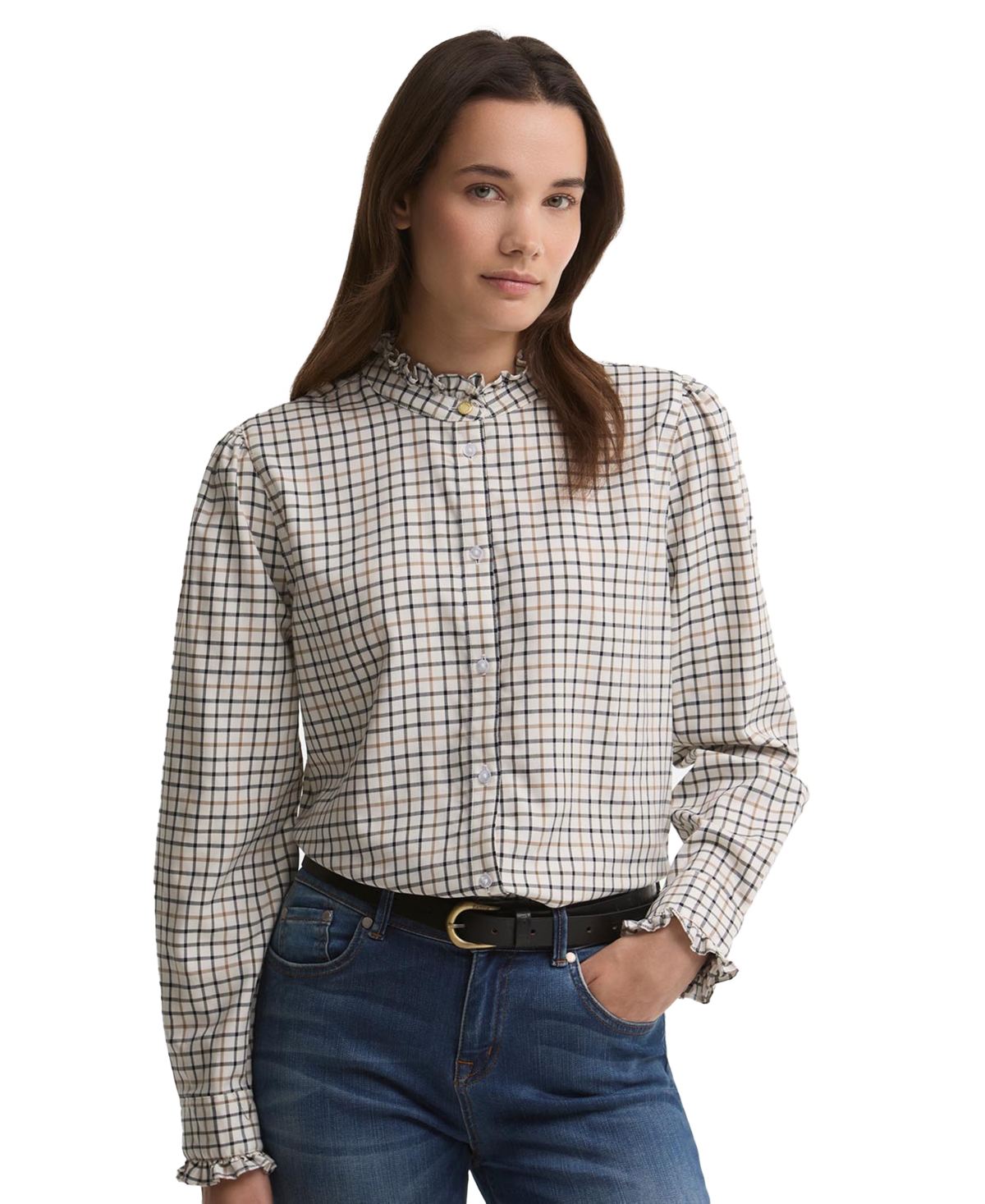 Barbour Women's Fareham Ruffle Collar Long-Sleeve Shirt