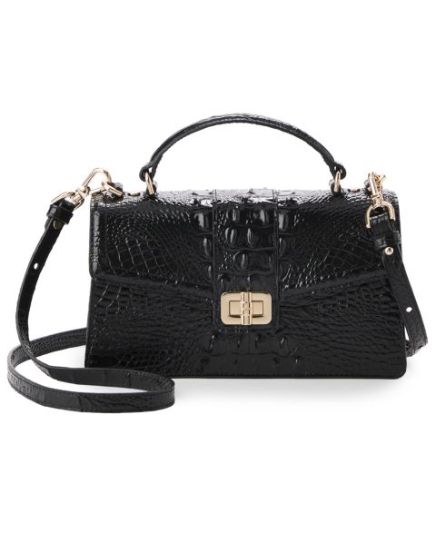 Женская сумка Brahmin Genie Melbourne Leather Small Crossbody, цвет: Чёрный