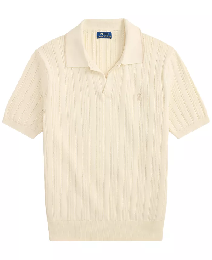 Men's Textured Cotton Polo Shirt - thumbnail 5