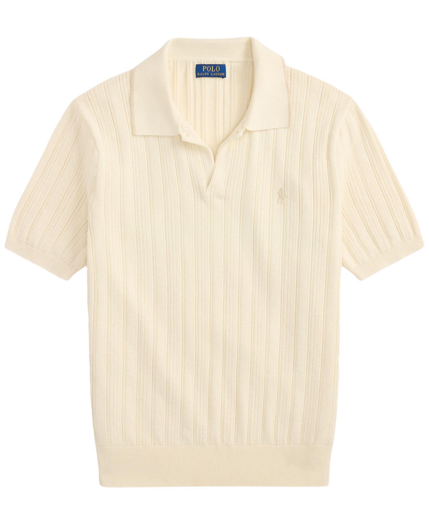 Men's Textured Cotton Polo Shirt