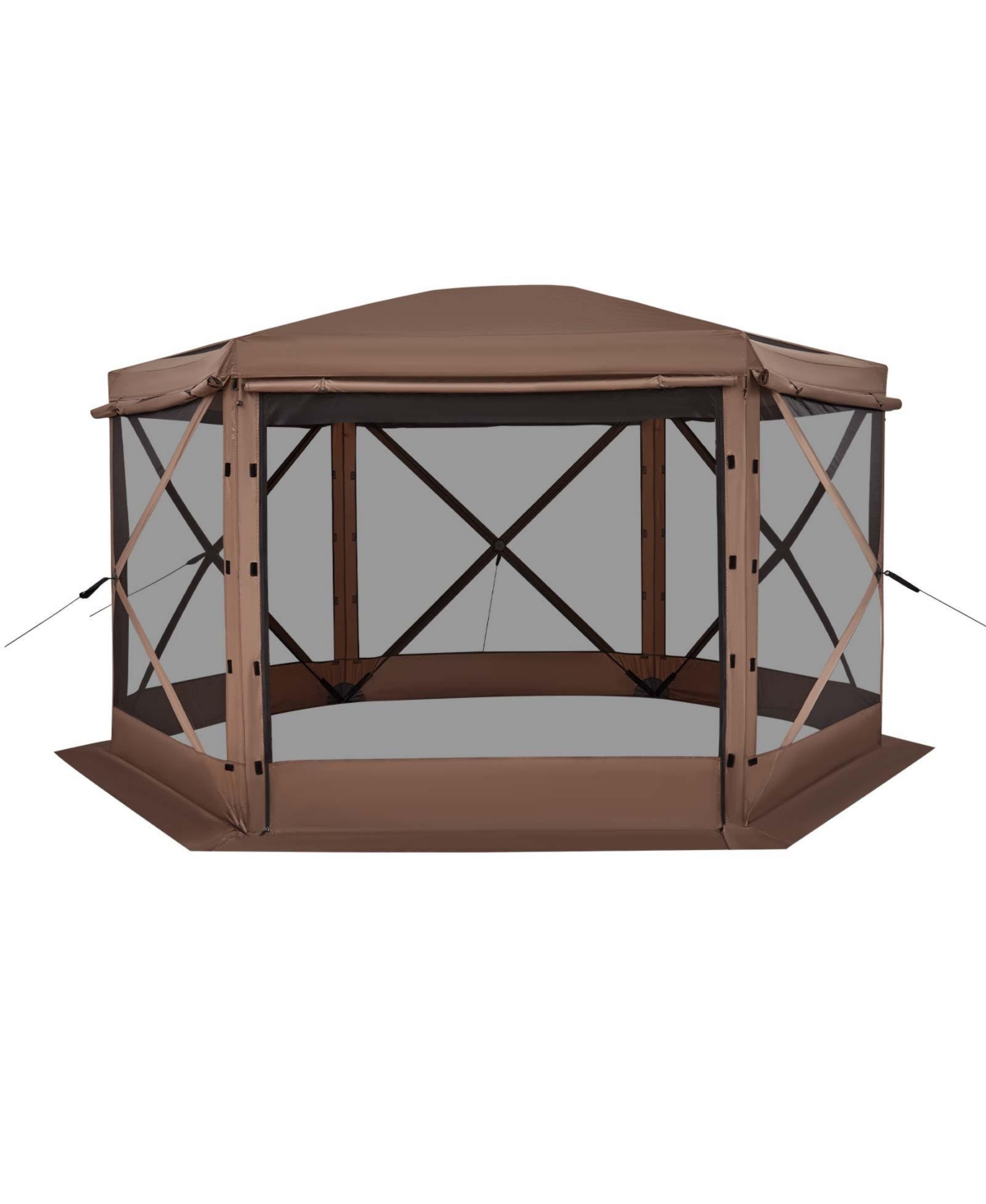 Sevorley Pop Up Gazebo Screen Tent, 12 x 12 ft 6-Sided Canopy with Removable Top