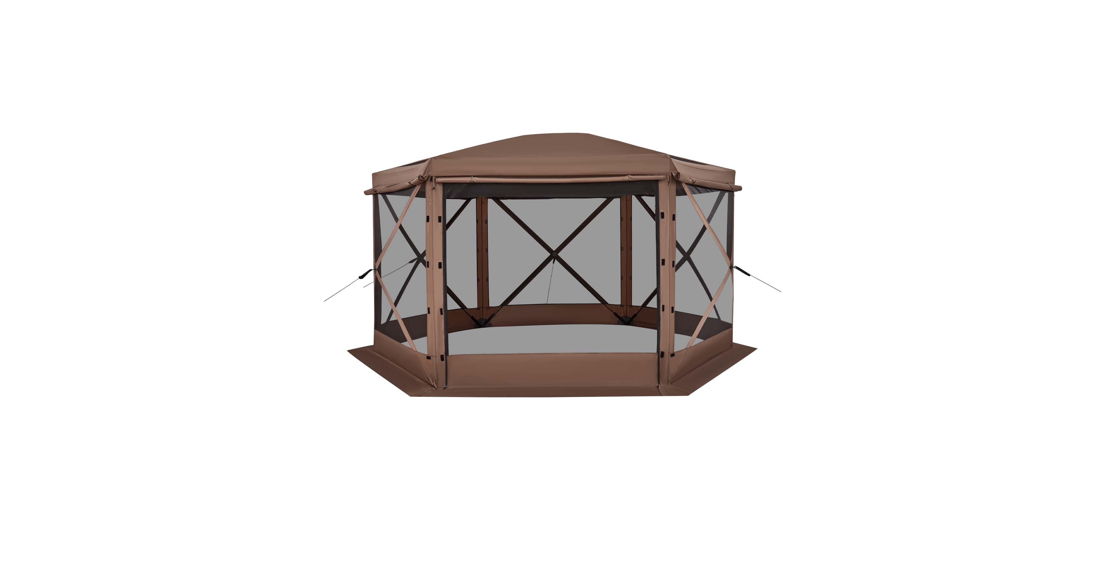 Sevorley Pop Up Gazebo Screen Tent, 12 x 12 ft 6-Sided Canopy with Removable Top