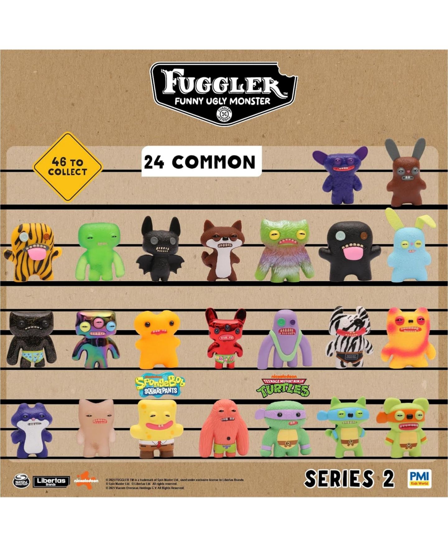 Детские фигурки Fuggler Teenage Mutant Ninja Turtles and SpongeBob 2.5" Assorted 6-Pack Action Figures, Ages 4+ — фото 2