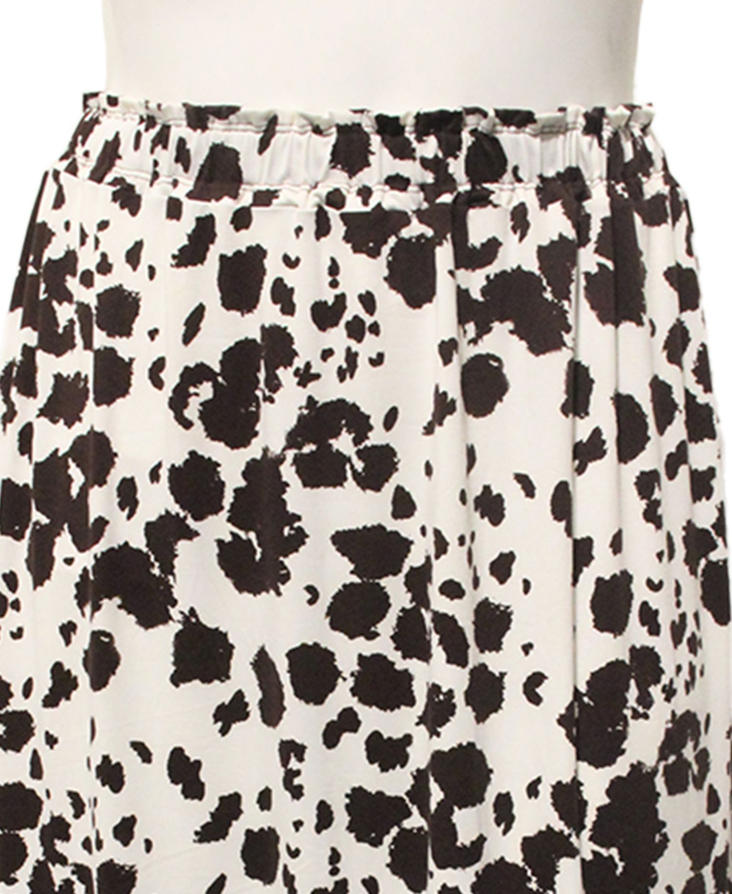 Plus Size Cow Print Elastic Waist Maxi Skirt