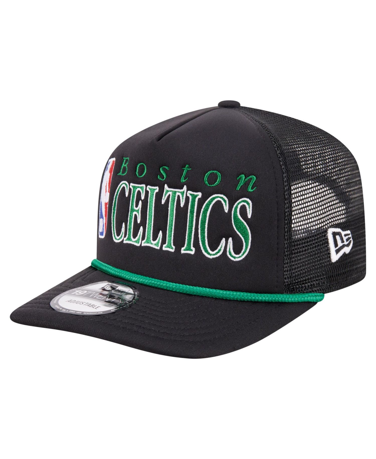Men's Black Boston Celtics Team Logo Foam Front 19TWENTY A-Frame Trucker Adjustable Hat