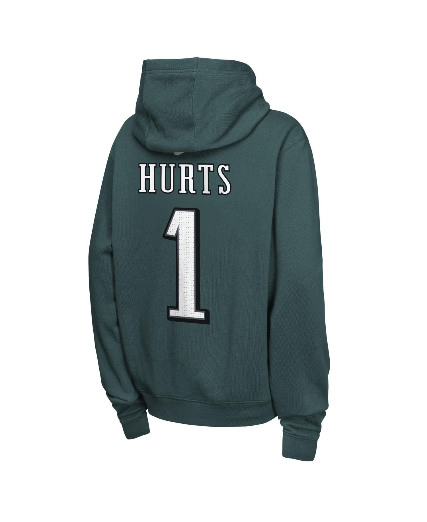 Big Boys and Girls Jalen Hurts Midnight Green Philadelphia Eagles Name & Number Club Fleece Hoodie