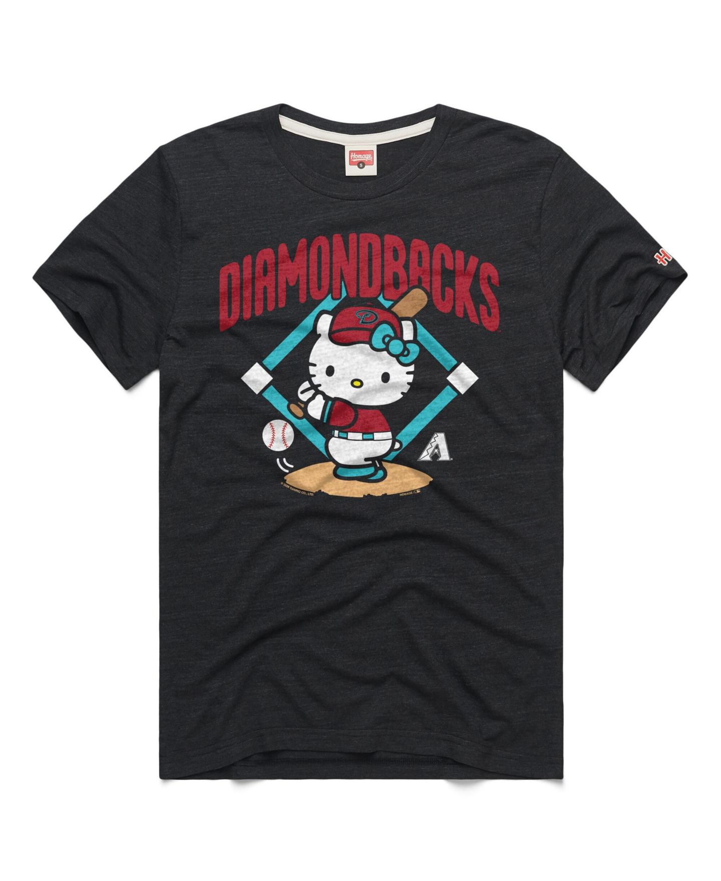 Футболка Homage Charcoal Arizona Diamondbacks Hello Kitty Tri-Blend — фото 1