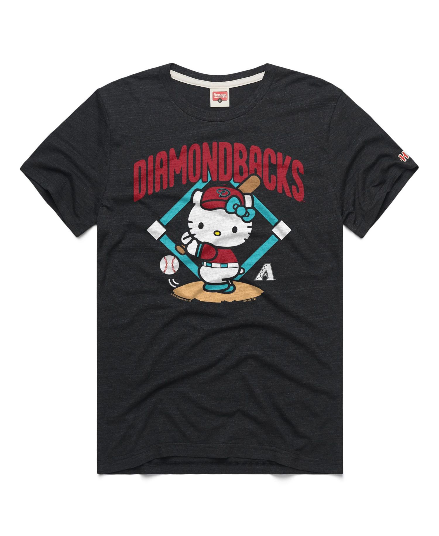 Men's and Women's Charcoal Arizona Diamondbacks Hello Kitty Tri-Blend T-Shirt