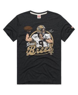 Men's and Women's Drew Brees Charcoal New Orleans Saints Classic Illustration Tri-Blend T-Shirt