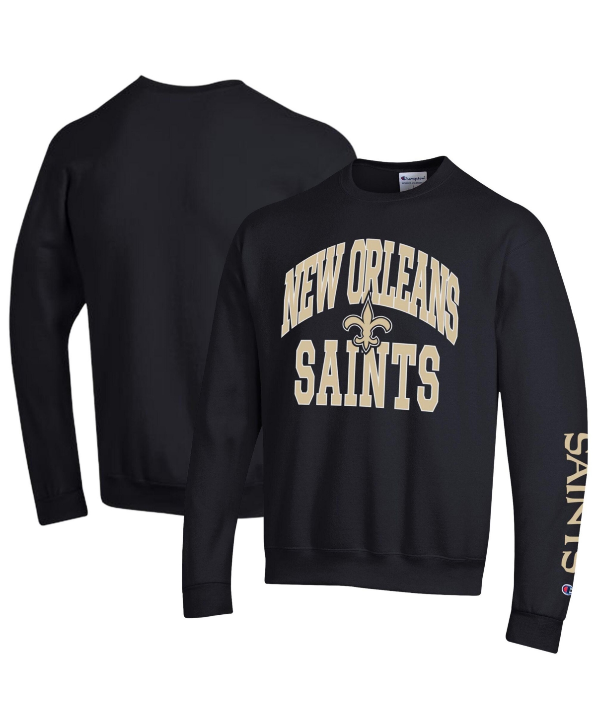 Champion Men's Black New Orleans Saints Powerblend Fleece Sweatshirt