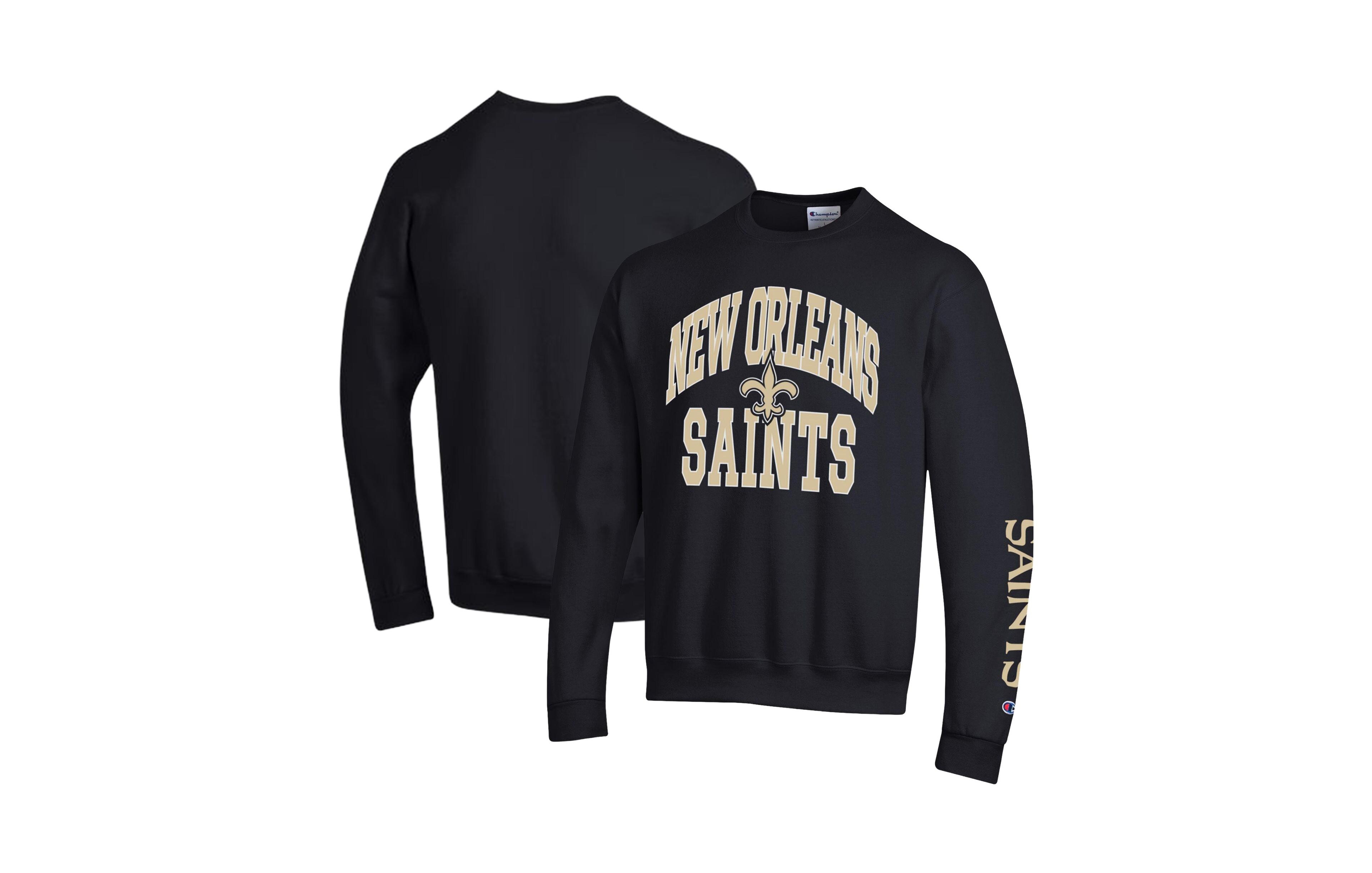 Champion Men's Black New Orleans Saints Powerblend Fleece Sweatshirt
